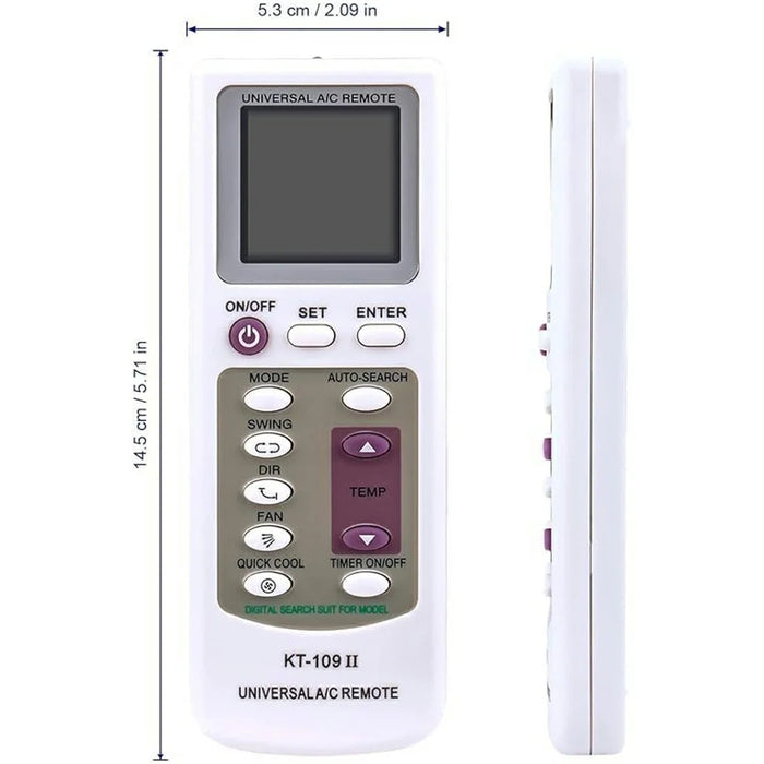 KT-109II Universal Air Conditioner Remote Control LCD Display Auto Search Replacement Controller - 4