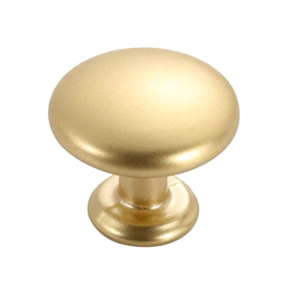 Cabinet Pull Handle Aluminium Alloy Drawer Cupboard Wardrobe Furniture Door Knob with 22mm Screw, Single Hole - 8111 Gold - 1
