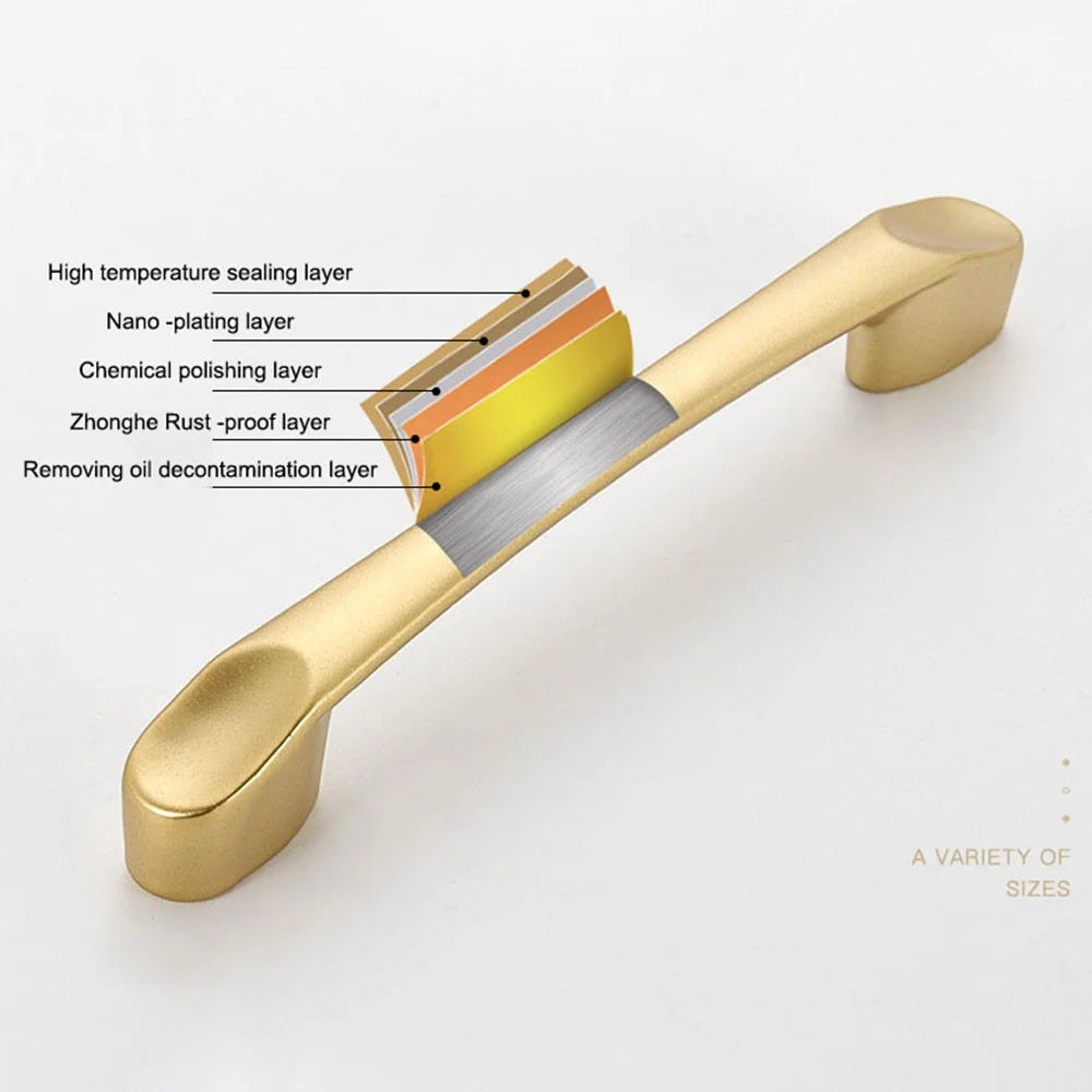 Cabinet Pull Handle Aluminium Alloy Drawer Cupboard Wardrobe Furniture Door Knob with 22mm Screw, Single Hole - 8111 Gold - 3