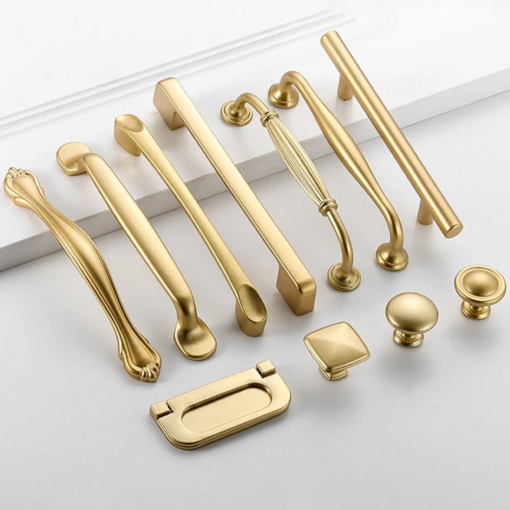 Cabinet Pull Handle Aluminium Alloy Drawer Cupboard Wardrobe Furniture Door Knob with 22mm Screw, Single Hole - 8111 Gold - 5