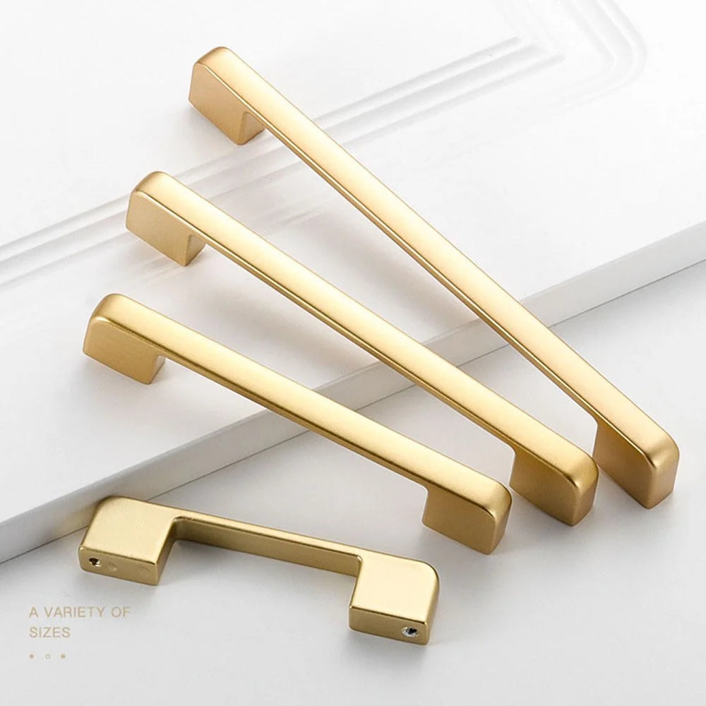 Cabinet Pull Handle Aluminium Alloy Drawer Cupboard Wardrobe Furniture Door Knob with 22mm Screw, Single Hole - 8111 Gold - 6