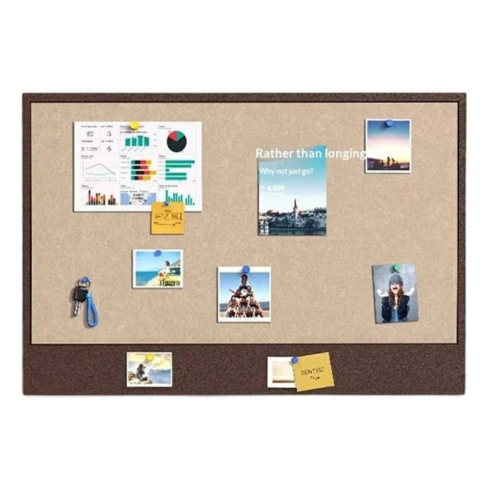 40x60cm No Drill Felt Message Board Magic Tape Backing Photo Display Wall Bulletin Board - Dark Brown - 1