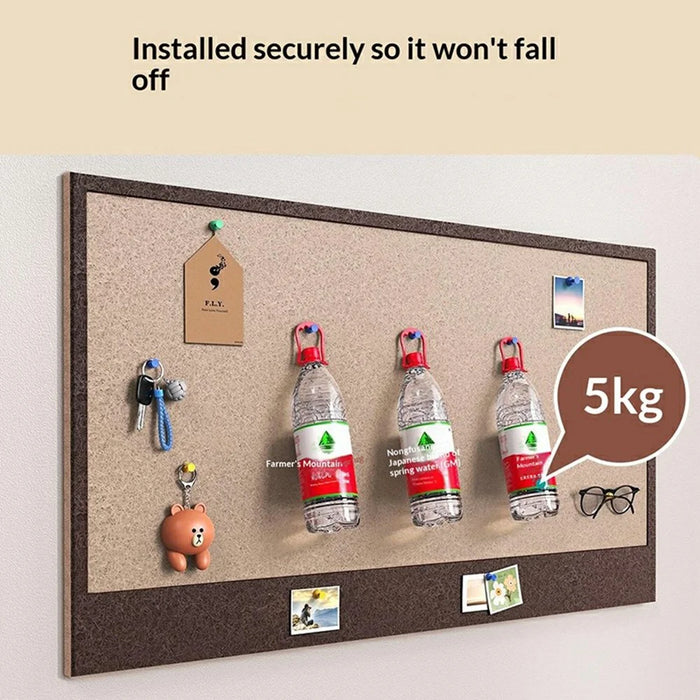 40x60cm No Drill Felt Message Board Magic Tape Backing Photo Display Wall Bulletin Board - Dark Brown - 2