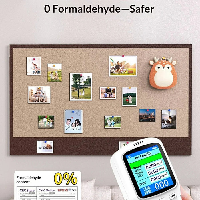 40x60cm No Drill Felt Message Board Magic Tape Backing Photo Display Wall Bulletin Board - Dark Brown - 3