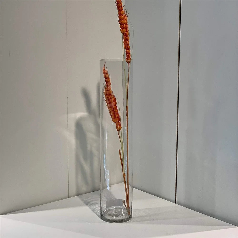 50x10cm Glass Vase Wide Mouth Tall Cylinder Water Plants Flowers Floor Vase for Home Decor - 3
