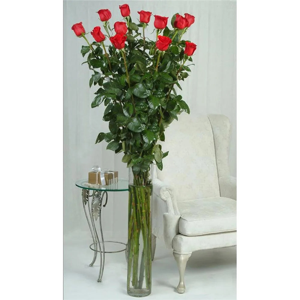 50x10cm Glass Vase Wide Mouth Tall Cylinder Water Plants Flowers Floor Vase for Home Decor - 5