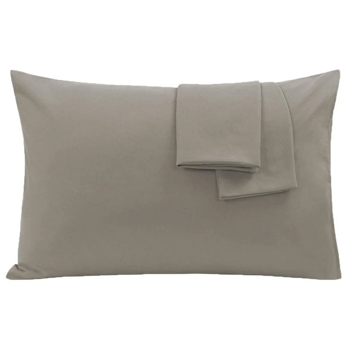 2Pcs 51x76cm Brushed Microfiber Pillowcases Envelope Closure Breathable Pillow Cover for Bedroom Hotel - Light Grey - 1