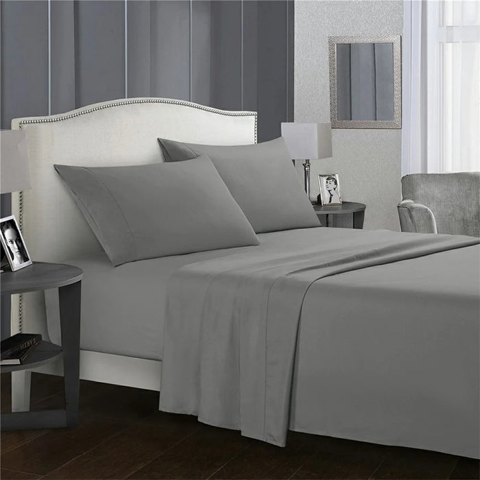 2Pcs 51x76cm Brushed Microfiber Pillowcases Envelope Closure Breathable Pillow Cover for Bedroom Hotel - Light Grey - 3