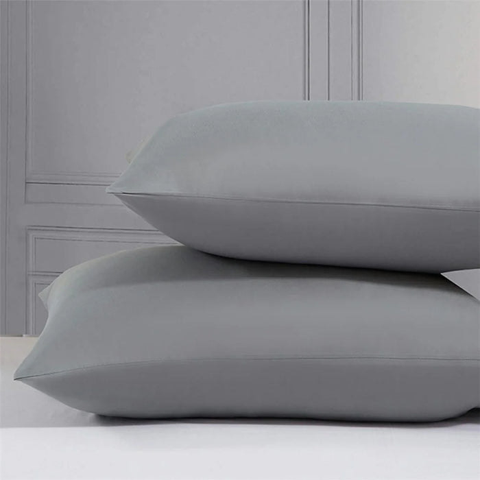 2Pcs 51x76cm Brushed Microfiber Pillowcases Envelope Closure Breathable Pillow Cover for Bedroom Hotel - Light Grey - 4