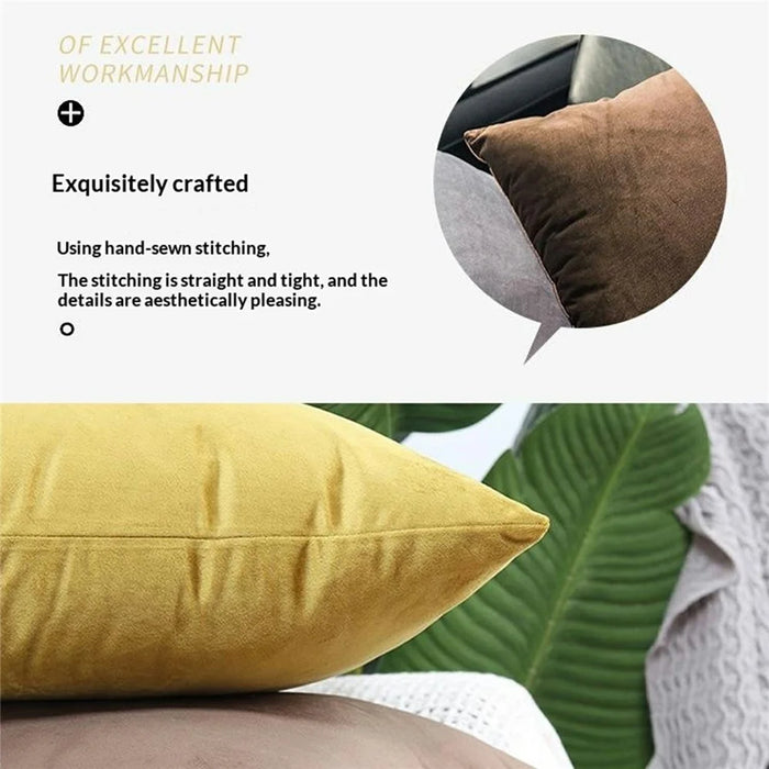 1Pc 45x45cm Soft Velvet Cushion Cover with Hidden Zipper Solid Color Throw Pillow Case for Sofa Bed - Blackish Green - 4
