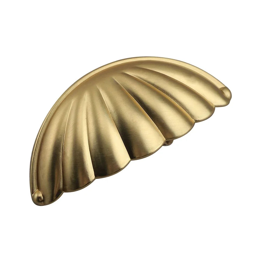 Shell Shape Retro Zinc Alloy Cabinet Furniture Pull Handle Drawer Cupboard Wardrobe Door Handle with 25mm Screw - Gold - 1
