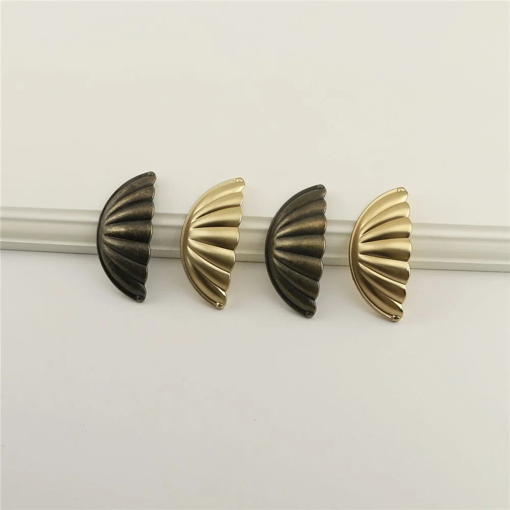 Shell Shape Retro Zinc Alloy Cabinet Furniture Pull Handle Drawer Cupboard Wardrobe Door Handle with 25mm Screw - Gold - 5