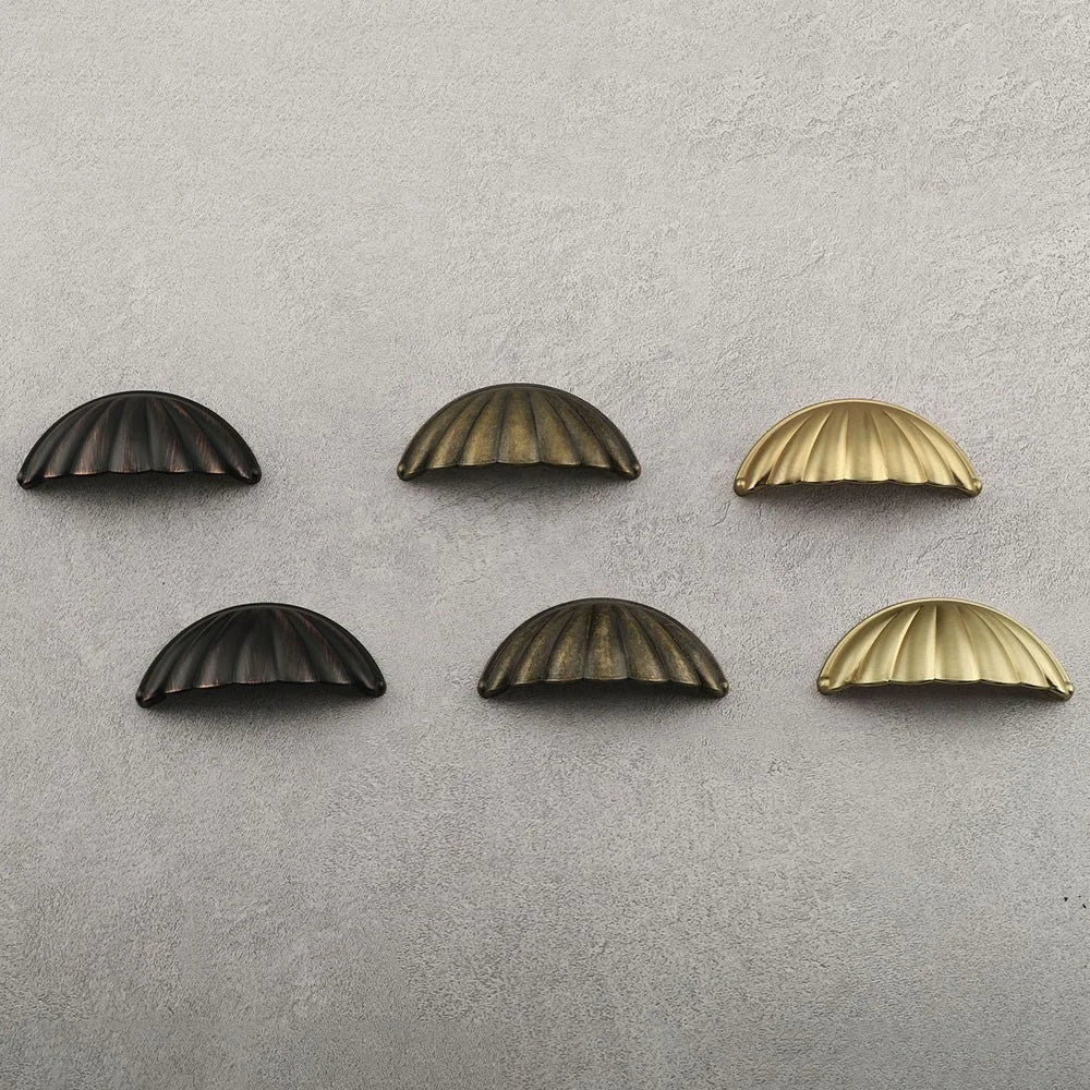 Shell Shape Retro Zinc Alloy Cabinet Furniture Pull Handle Drawer Cupboard Wardrobe Door Handle with 25mm Screw - Gold - 7