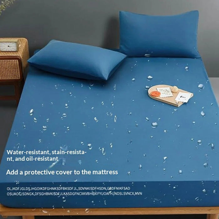 160x200cm Waterproof Mattress Protector Cover 360 Degree Full Coverage Washed Cotton Fitted Sheet - White - 4