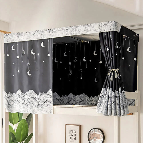1.15x2m Blackout Bed Curtain Privacy Dorm Room Canopy Light Blocking Student Dormitory Rental Apartment Bed Tent for Upper Lower Bunk Bed - 1
