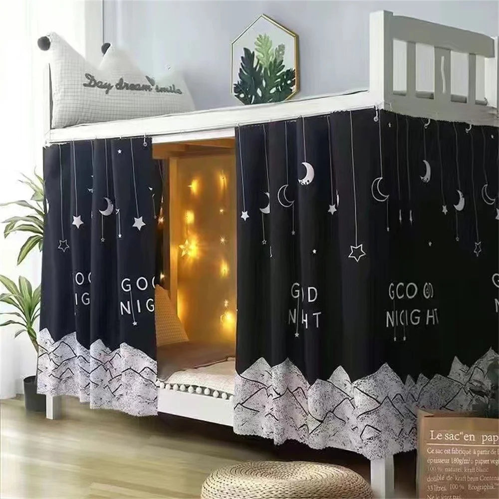 1.15x2m Blackout Bed Curtain Privacy Dorm Room Canopy Light Blocking Student Dormitory Rental Apartment Bed Tent for Upper Lower Bunk Bed - 2