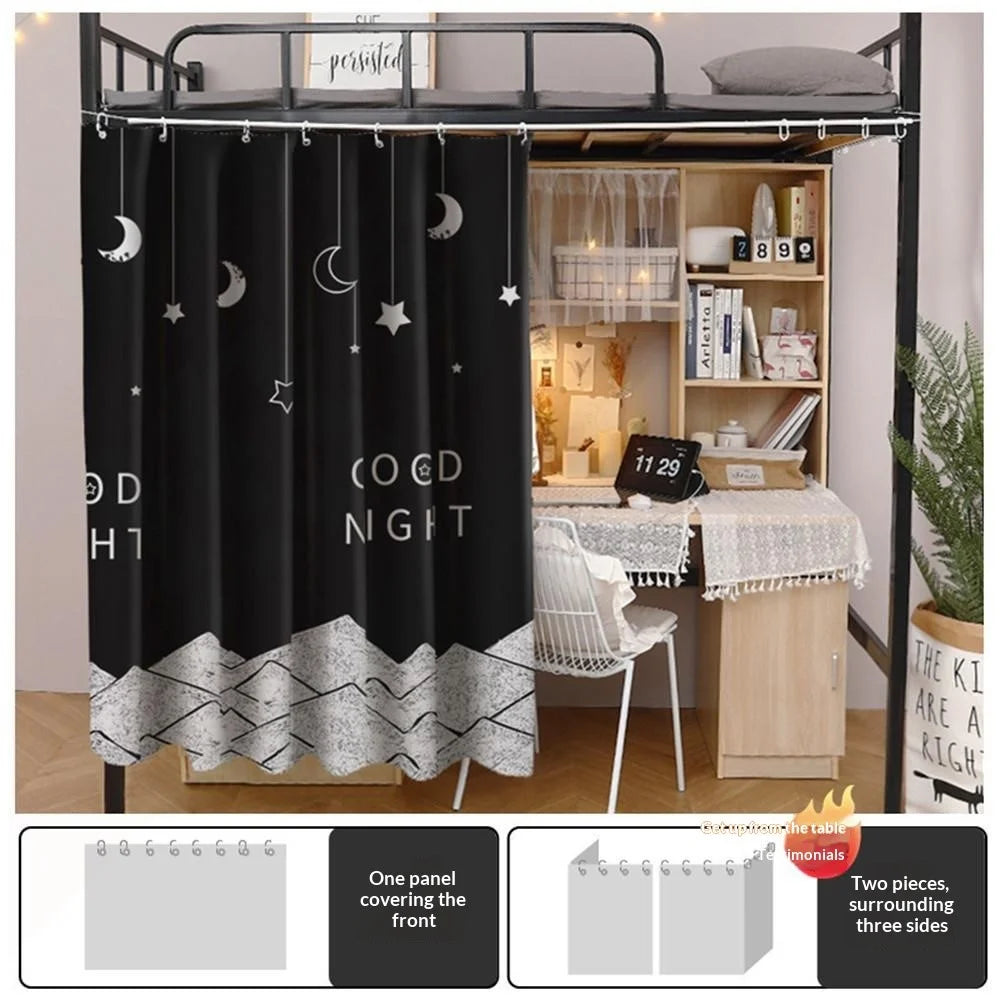1.15x2m Blackout Bed Curtain Privacy Dorm Room Canopy Light Blocking Student Dormitory Rental Apartment Bed Tent for Upper Lower Bunk Bed - 5