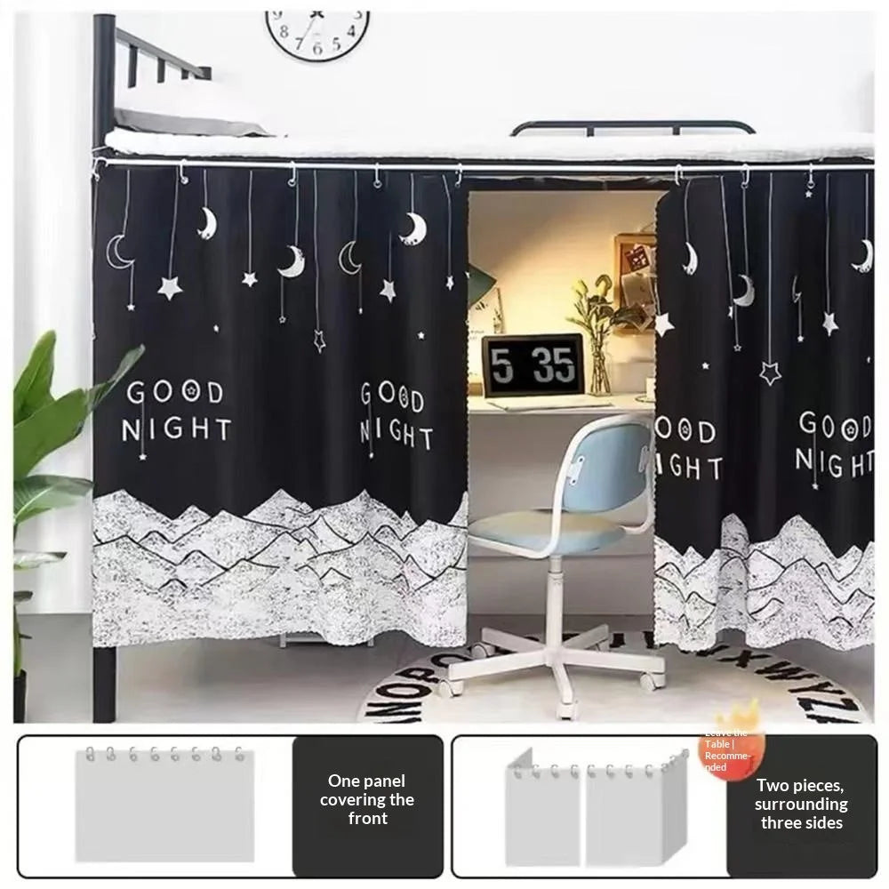 1.15x2m Blackout Bed Curtain Privacy Dorm Room Canopy Light Blocking Student Dormitory Rental Apartment Bed Tent for Upper Lower Bunk Bed - 6