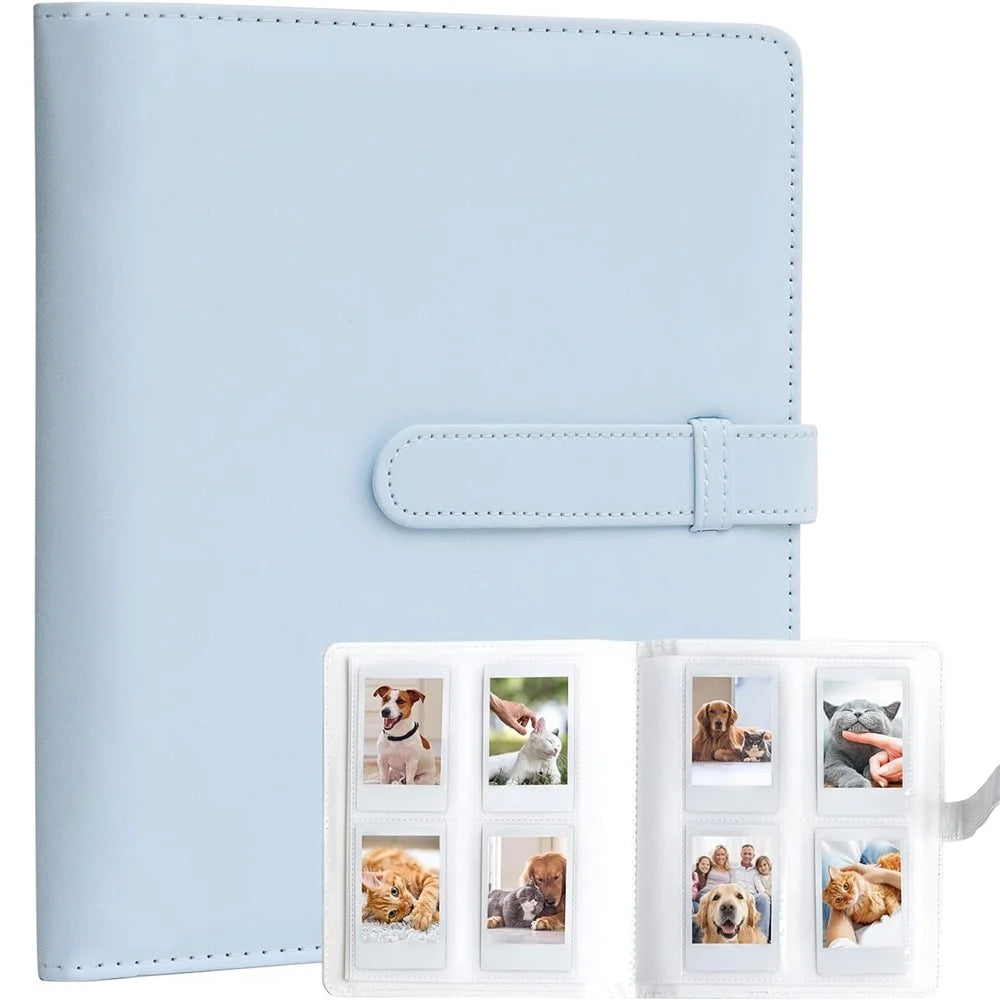 Waterproof PU Leather Photo Album for Fujifilm Instax Mini 12 / 11 / 9 / 8 256Pcs 3 Inch Pictures Storage Book - Blue - 1