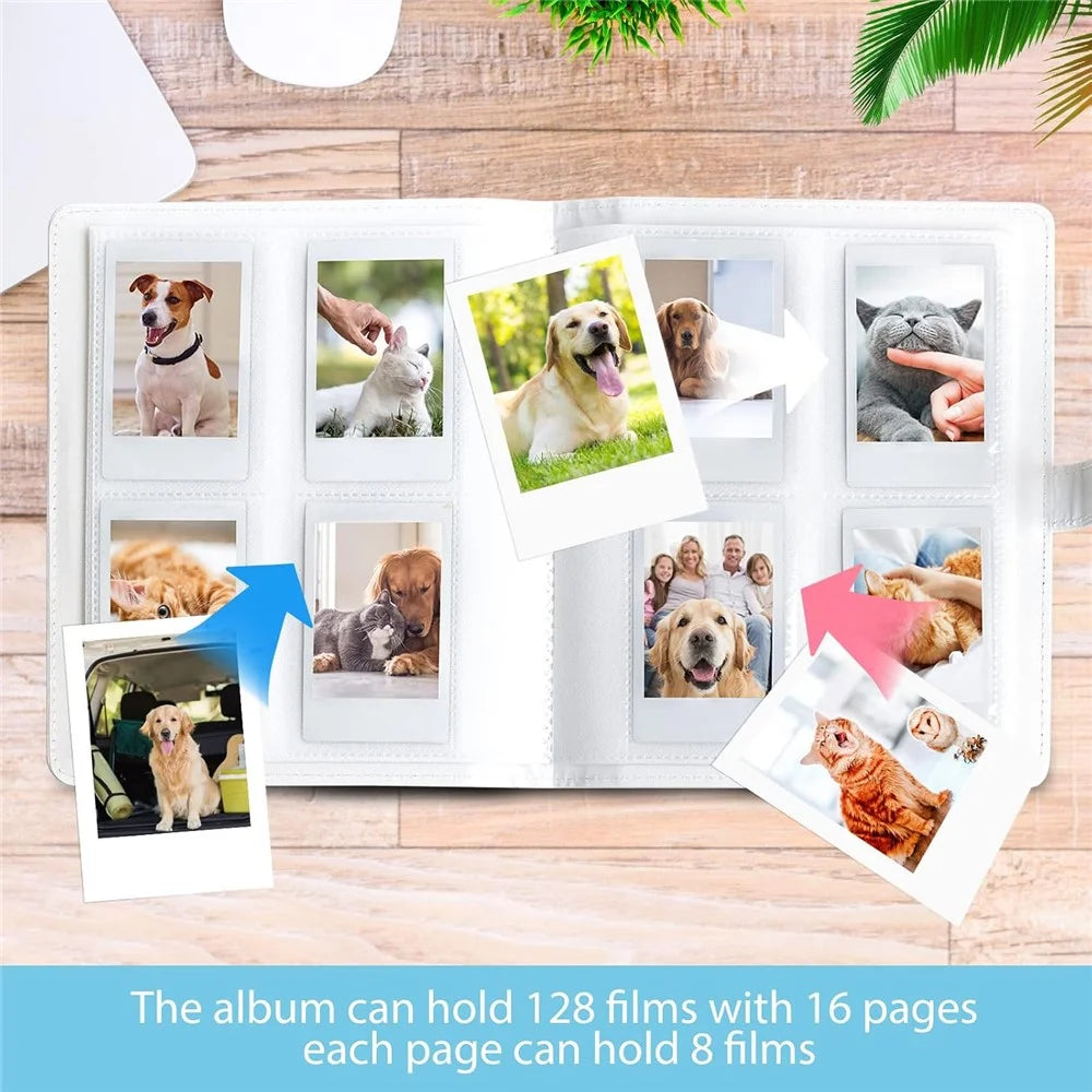 Waterproof PU Leather Photo Album for Fujifilm Instax Mini 12 / 11 / 9 / 8 256Pcs 3 Inch Pictures Storage Book - Blue - 3
