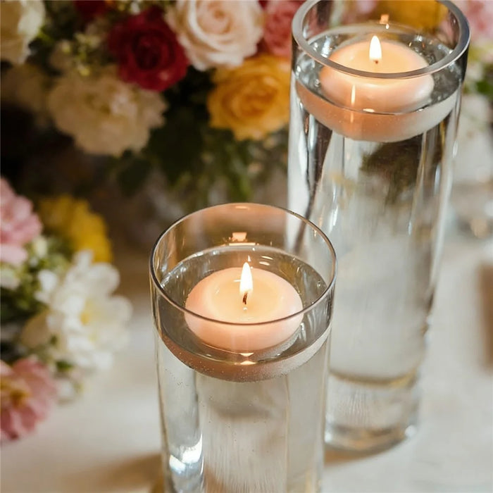 12Pcs Floating Candles 4.7cm Diameter Smokeless Water Floating Candles with 5-6 Hours Burning Time for Wedding Party Decoration - White - 3