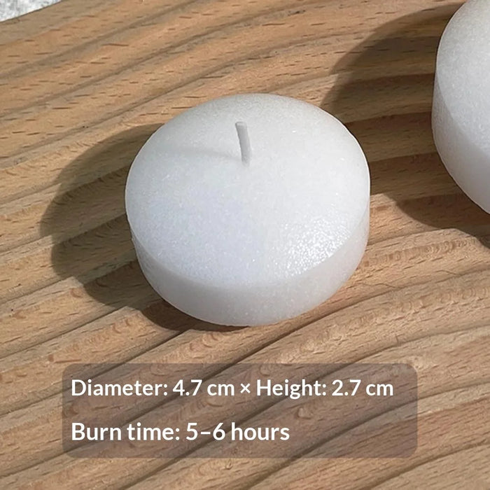 12Pcs Floating Candles 4.7cm Diameter Smokeless Water Floating Candles with 5-6 Hours Burning Time for Wedding Party Decoration - White - 5