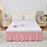 150x200+40cm Adjustable Bed Skirt Drop Length Elastic Band Dust-Proof Ruffle Pleated Bed Skirt - Pink - 1