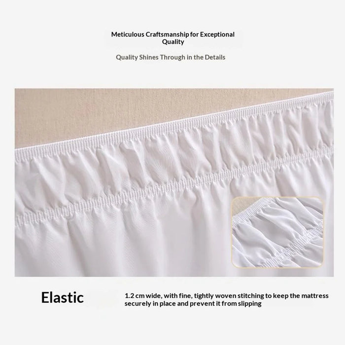 150x200+40cm Adjustable Bed Skirt Drop Length Elastic Band Dust-Proof Ruffle Pleated Bed Skirt - Pink - 7