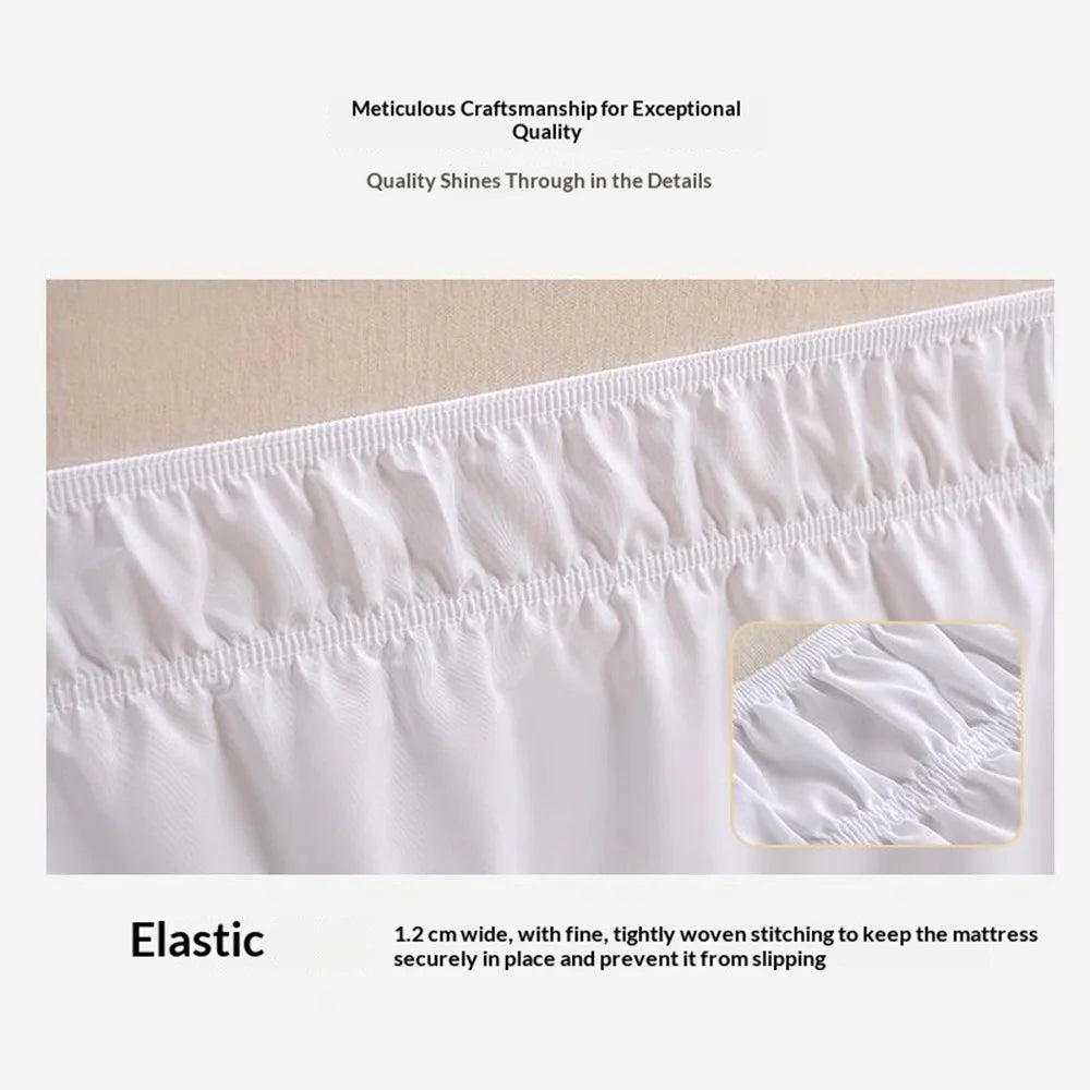 180x200+40cm Adjustable Bed Skirt Drop Length Elastic Band Dust-Proof Ruffle Pleated Bed Skirt - Pink - 7