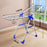 Stainless Steel Foldable Clothes Drying Rack with Plastic Connector 140cm Length Indoor Outdoor 18 Rods Dual Layer Laundry Hanger - 2