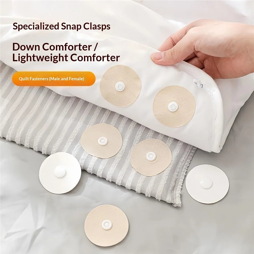 8Pcs Snap Button Duvet Clips Needle-Free Comforter Holders Anti-Slip Bedding Fixers for Quilts - 3