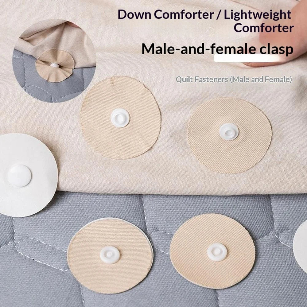 8Pcs Snap Button Duvet Clips Needle-Free Comforter Holders Anti-Slip Bedding Fixers for Quilts - 4