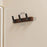 3-Hook Space Aluminum + Solid Wood Wall Mounted Hanger Rack Drill Free Installation for Bathroom Entryway - Walnut Wood+Black - 1