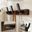 3-Hook Space Aluminum + Solid Wood Wall Mounted Hanger Rack Drill Free Installation for Bathroom Entryway - Walnut Wood+Black - 2