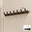 7-Hook Space Aluminum + Solid Wood Wall Mounted Hanger Rack Drill Free Installation for Bathroom Entryway - Walnut Wood+Black - 1