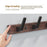 7-Hook Space Aluminum + Solid Wood Wall Mounted Hanger Rack Drill Free Installation for Bathroom Entryway - Walnut Wood+Black - 6