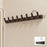 8-Hook Space Aluminum + Solid Wood Wall Mounted Hanger Rack Drill Free Installation for Bathroom Entryway - Walnut Wood+Black - 1