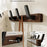 8-Hook Space Aluminum + Solid Wood Wall Mounted Hanger Rack Drill Free Installation for Bathroom Entryway - Walnut Wood+Black - 3