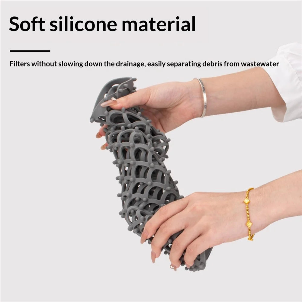 Size L 46x31cm Silicone Kitchen Sink Mat Anti-Slip Heat Resistant Hollow Drain Pad (FDA Certified) - Black - 6