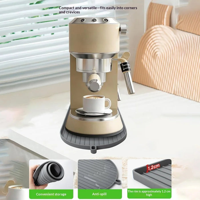 Coffee Machine Base Mat Silicone Non-Slip Heat Insulating Drip Tray for Espresso Maker - Grey - 4