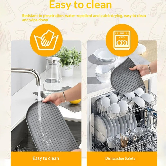 Coffee Machine Base Mat Silicone Non-Slip Heat Insulating Drip Tray for Espresso Maker - Grey - 7