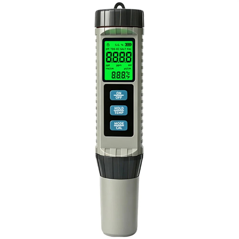 MF-X81 8 in 1 Digital Water Quality Tester TDS EC pH Chlorine Salinity ORP SG Temp Meter for Pool Aquarium - 1
