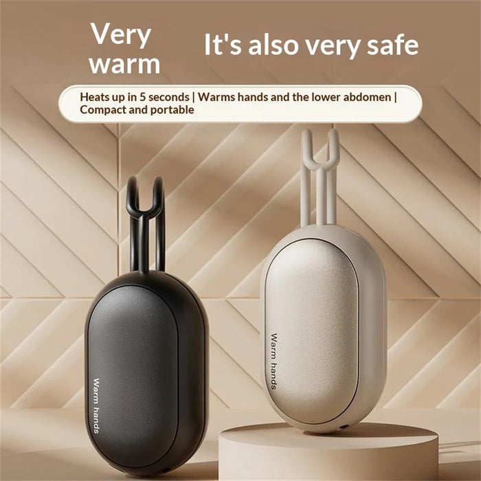 2 in 1 Magnetic Hand Warmer 5000mAh Fast Heating 3 Modes Rechargeable Handwarmer for Winter - Silver - 3