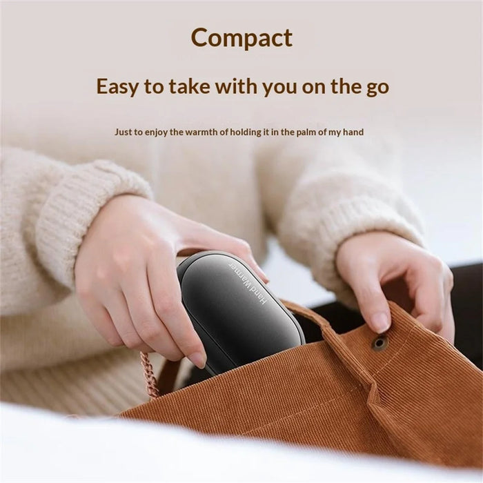 2 in 1 Magnetic Hand Warmer 5000mAh Fast Heating 3 Modes Rechargeable Handwarmer for Winter - Silver - 7