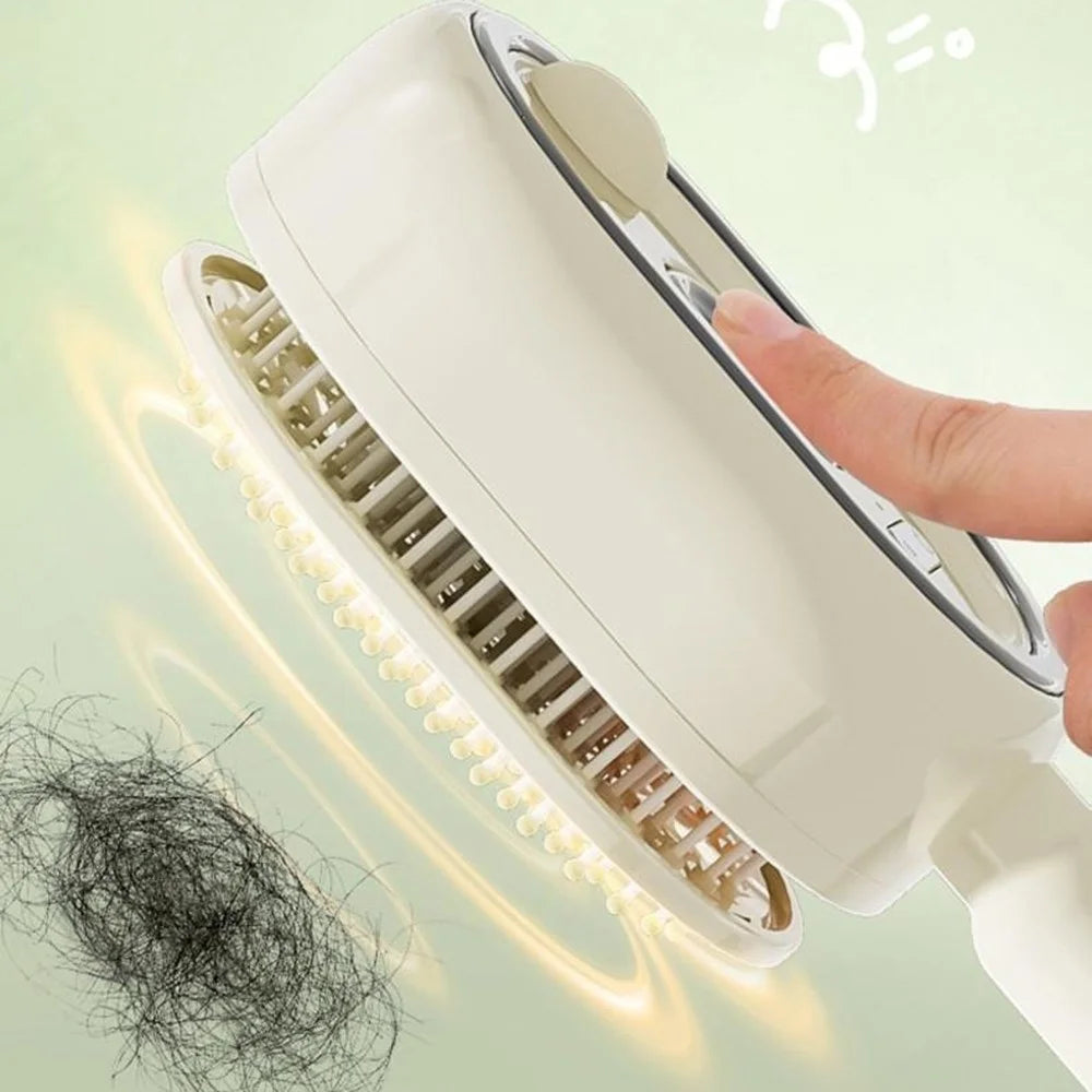 Electric Spray Massage Comb 650nm Red Light Hair Care Essential Oil Atomizing Brush - Beige - 7