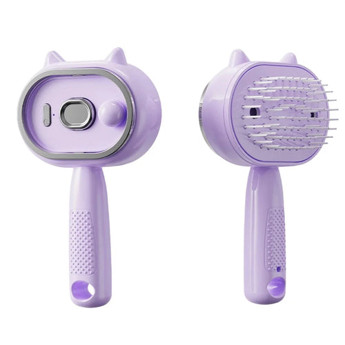 Anti-Tangle Electric Spray Hair Massage Comb Red Light Hair Care Essential Oil Mist for Daily Care - Purple - 1