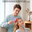 Anti-Tangle Electric Spray Hair Massage Comb Red Light Hair Care Essential Oil Mist for Daily Care - Purple - 3