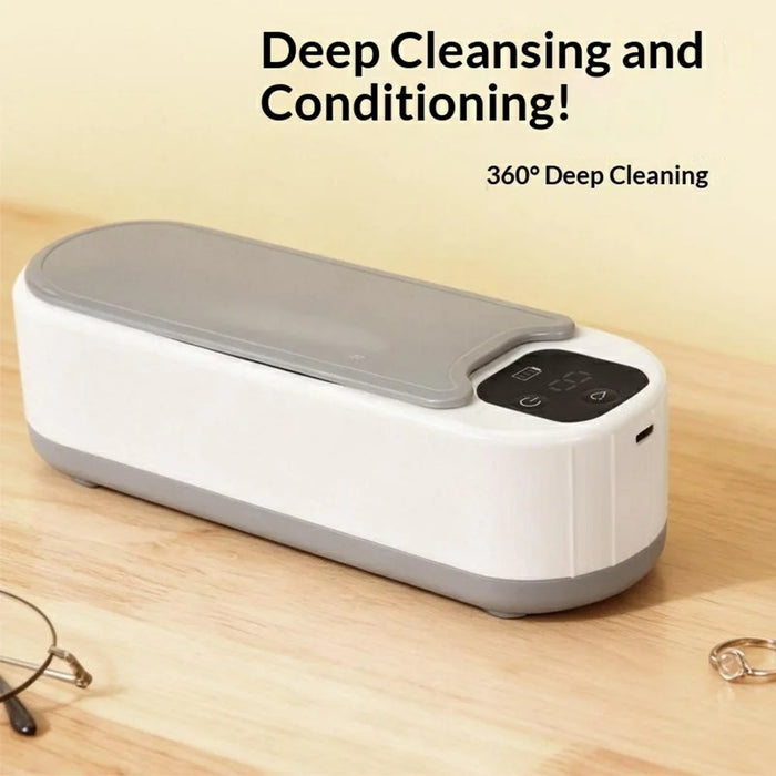 Ultrasonic Glasses Cleaner 300ml Portable Jewelry Watch Denture Vibration Cleaning Machine - 4