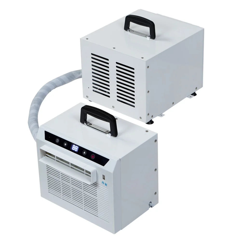 Portable Split Air Conditioner with 1m Connecting Hose 1300W 3000BTU Mini AC Unit for Camping RV Car, EU Plug - White - 1