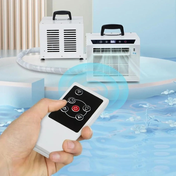 Portable Split Air Conditioner with 1m Connecting Hose 1300W 3000BTU Mini AC Unit for Camping RV Car, EU Plug - White - 7